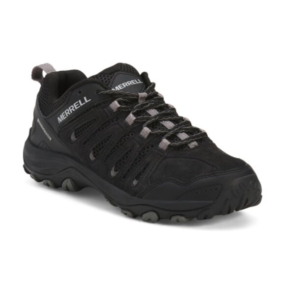NEW MERRELL Men's Suede Crosslander 3 Low Sneakers With Leather Panels - Picture 1 of 3